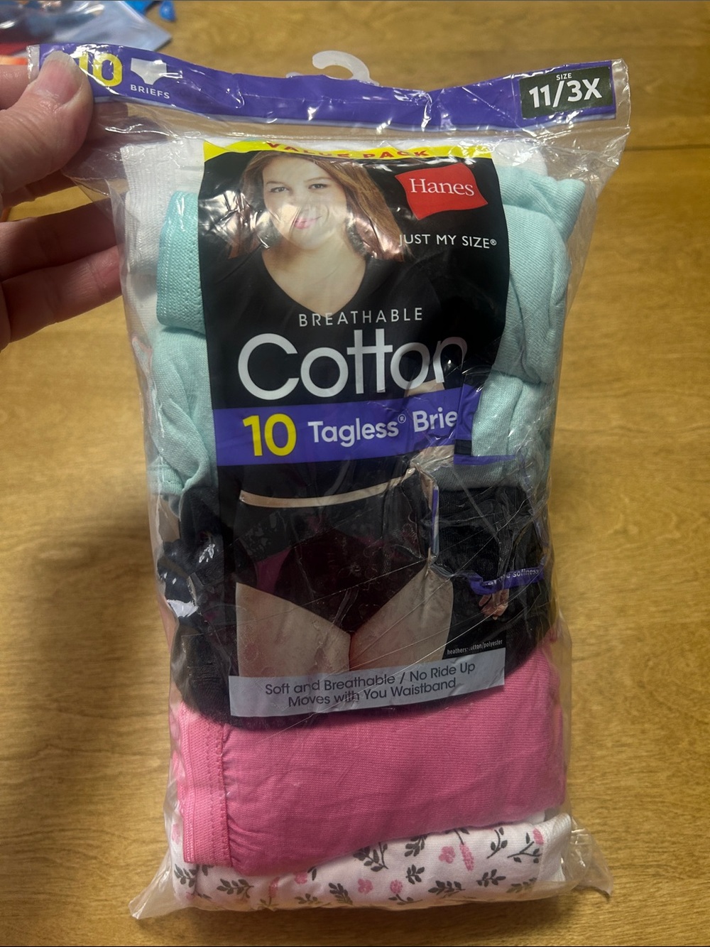 Hanes Women's Cotton Tagless Briefs - Aqua, Black, Pink, White Floral - 10 Pack